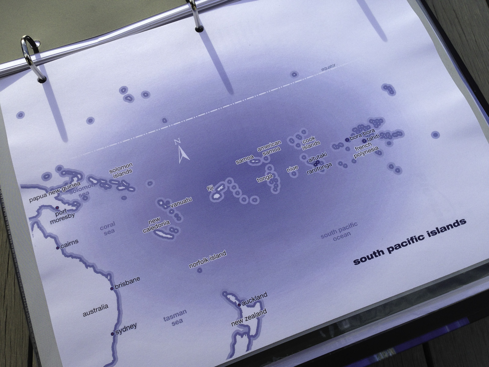 South Pacific Islands map.