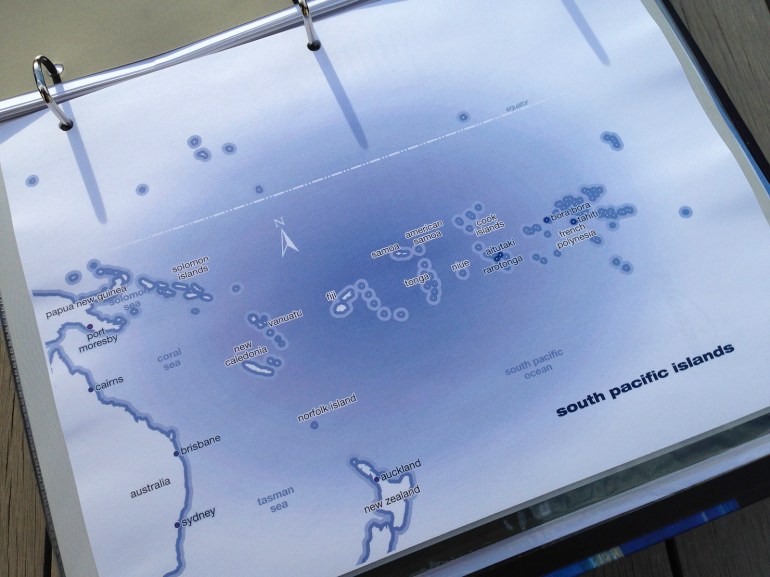 South Pacific Islands map.