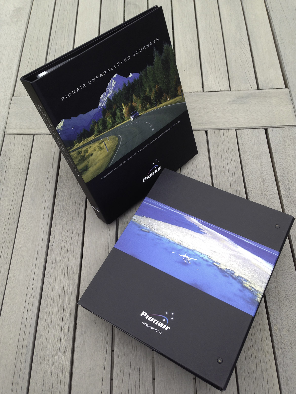 Pionair Unparalleled Journey’s “Affluent Travel” Agency toolkit. Ringbinder of agent information.