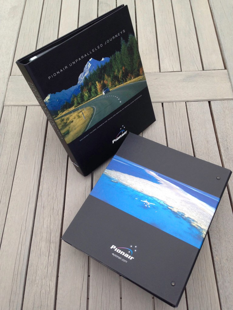 Pionair Unparalleled Journey’s “Affluent Travel” Agency toolkit. Ringbinder of agent information.