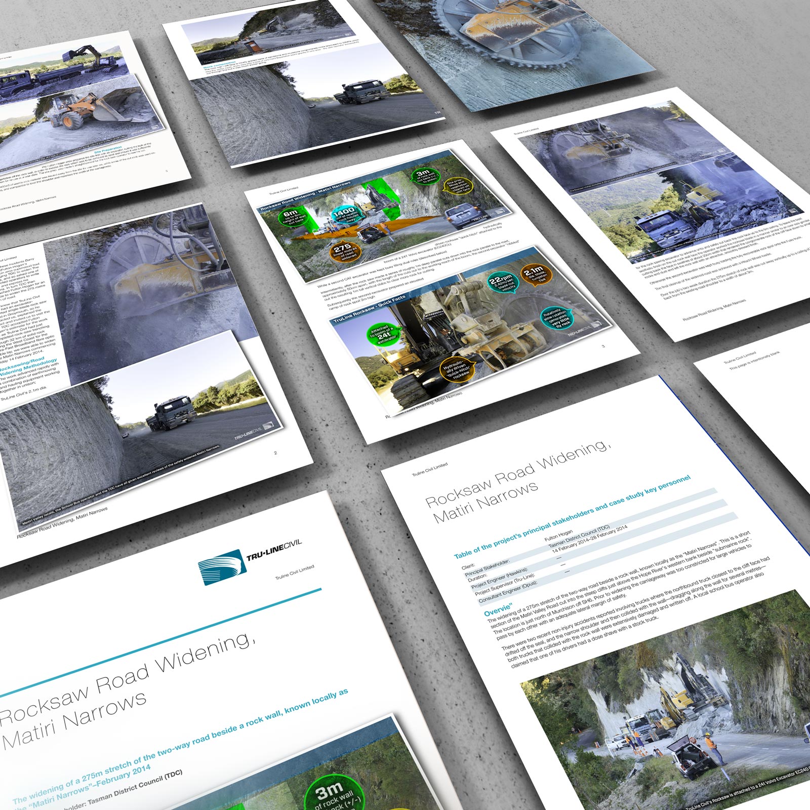 9 pages of Matiri Narrows Rocksaw Road Widening document