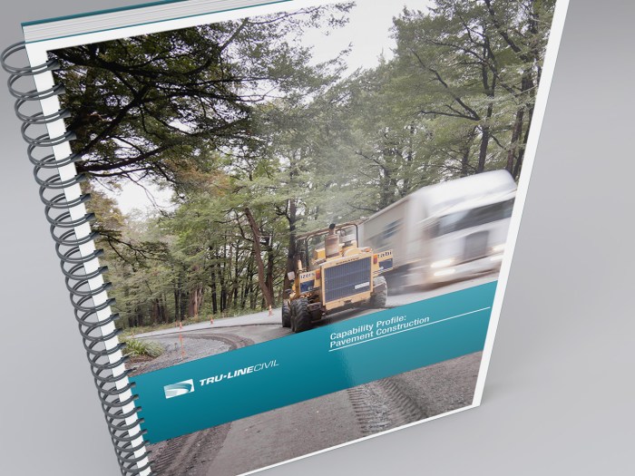 TruLine Capabilities Profile document, Pavement Construction front cover.