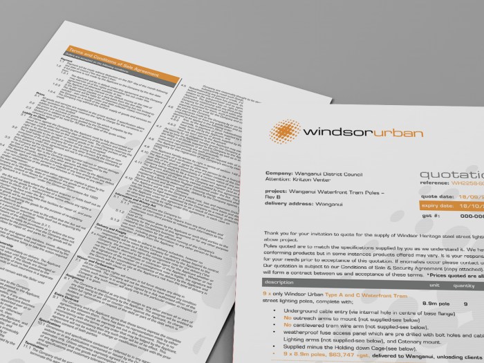 WindsorUrban custom Microsoft Word quote template document.