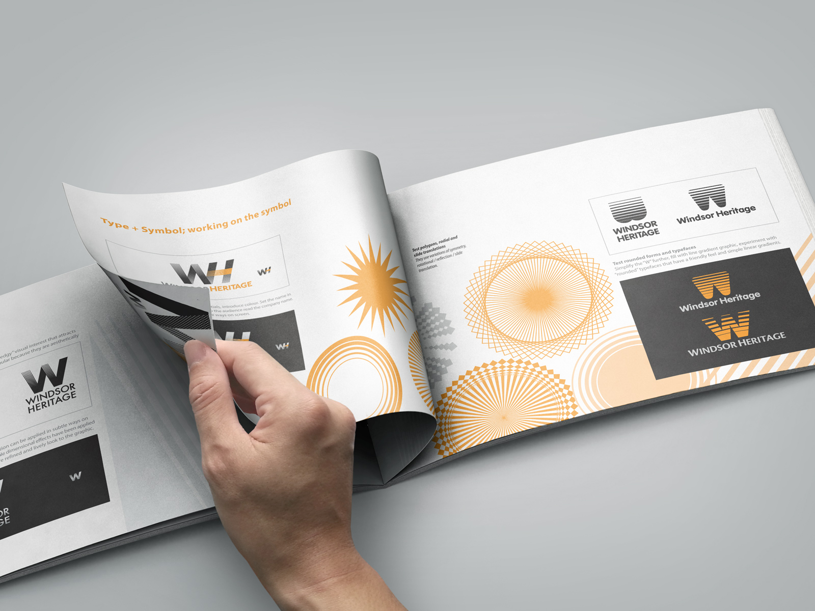 Inside spread WindsorUrban logo design presentation document