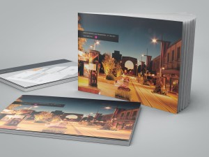 Cover and back cover WindsorUrban logo design presentation document.