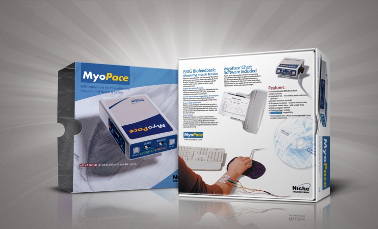 Packaging carton for MyoPace EMG Equipment for Physiotherapy