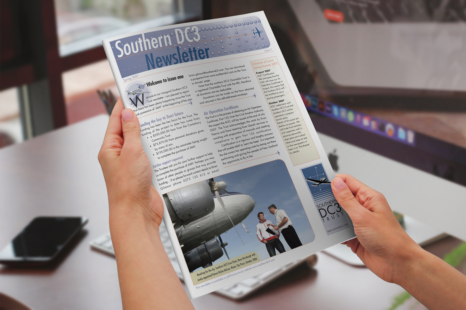 Southern DC3 Newsletter, Spring 2007, front cover.