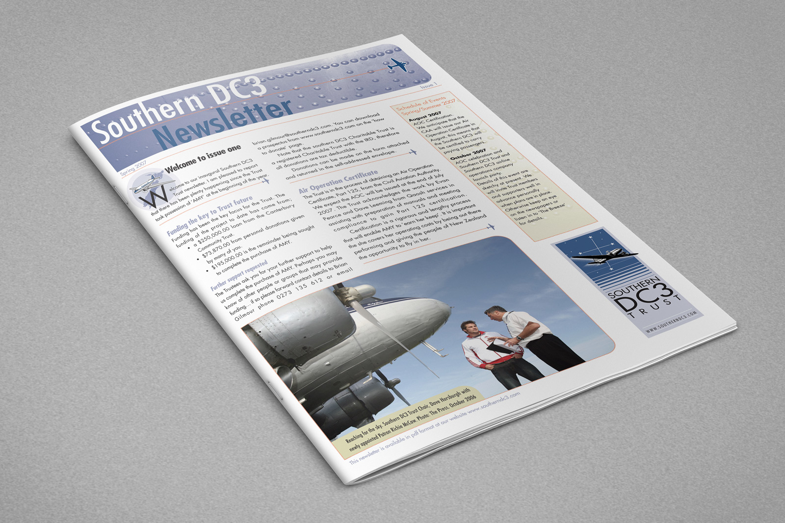 Southern DC3 Newsletter, Spring 2007, front cover.