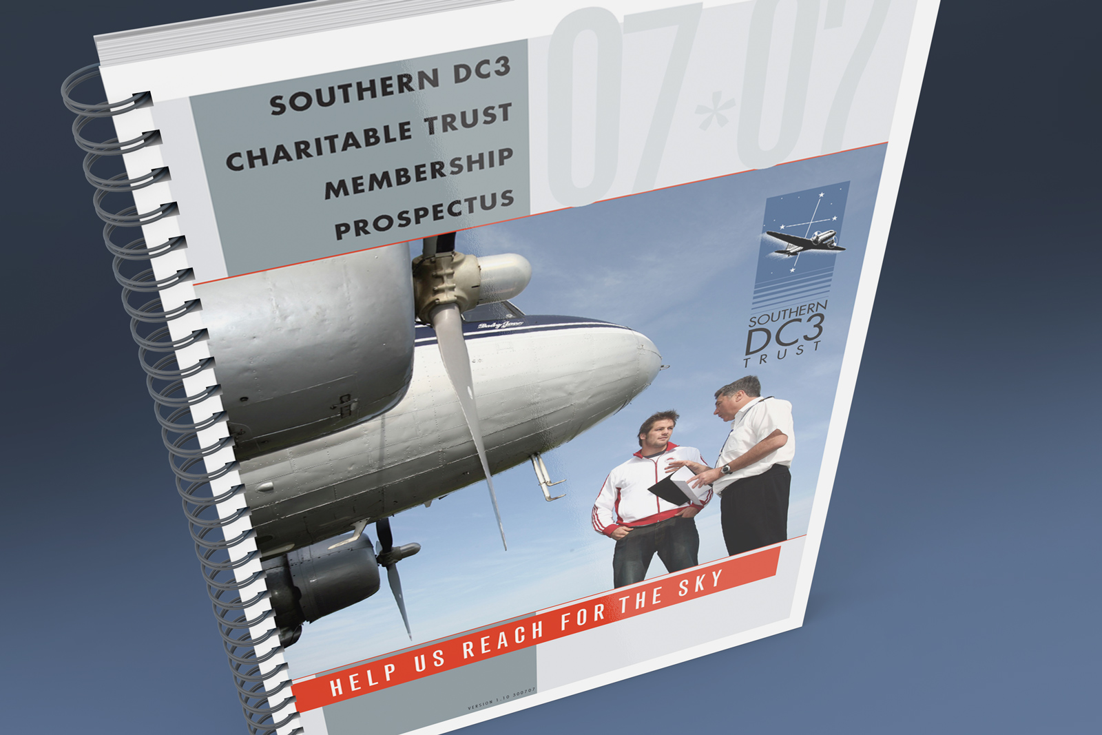 Southern DC3 Charitable Trust donations prospectus, Help us reach for the sky, Front cover.