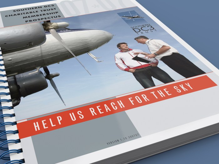 Southern DC3 Charitable Trust donations prospectus, Help us reach for the sky, Front cover.