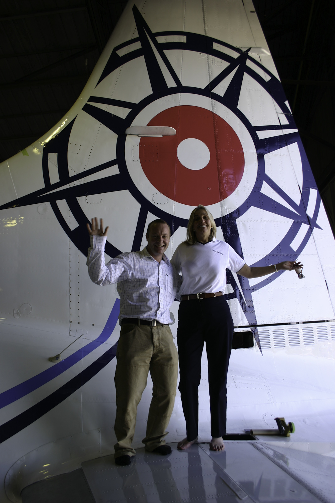 Tim Scott and Robin Tauck with Pionair Australia Convair VH-PDV (ZK-KSA