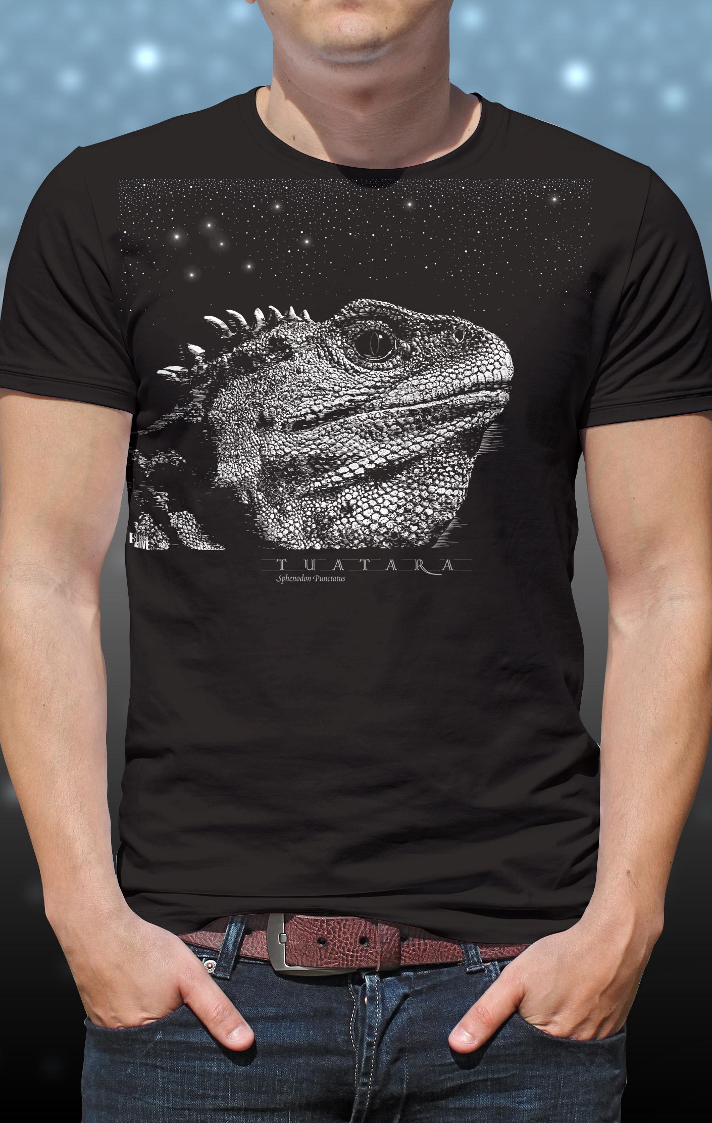 ‘Tuatara - Sphenodon Punctatus’ portrait T-shirt front