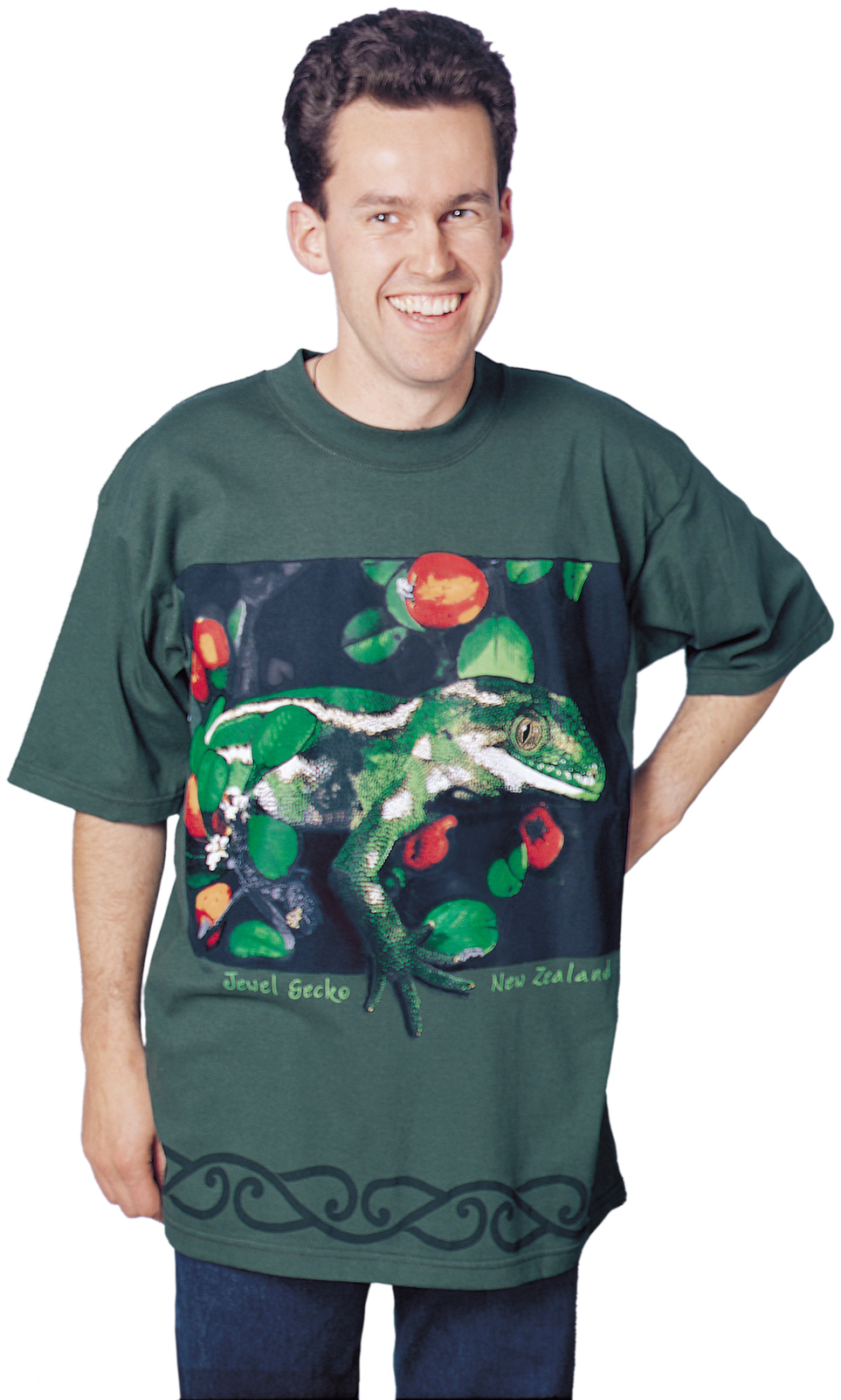 ‘Jewel Gecko - New Zealand’ eight colour T-shirt print.