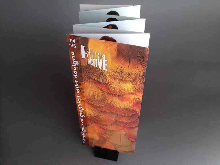 Surface Active Catalogue of graphic t-shirt designs, 1994–95.