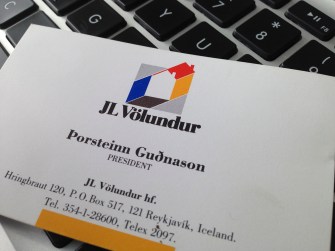 Icelandic firm JL Völundur logo and business card Icelandic firm JL Völundur logo and business card