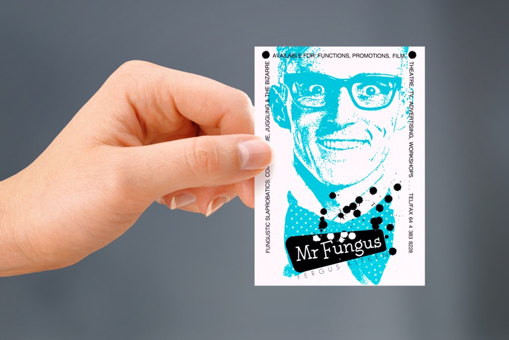 Verso of Mr Fungus business card