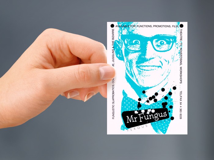 Verso of Mr Fungus business card