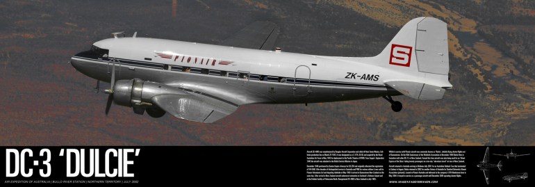 A rare air-to-air shot of Pionair DC3 ZK-AMS ‘Dulcie’