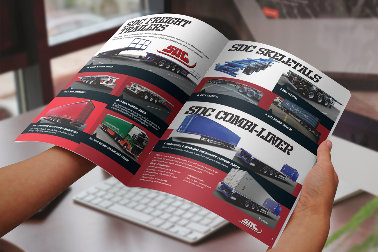 Detail of MTC Equipment 2019 Catalogue SDC freight trailers and Skeletal trailers spread hand-held