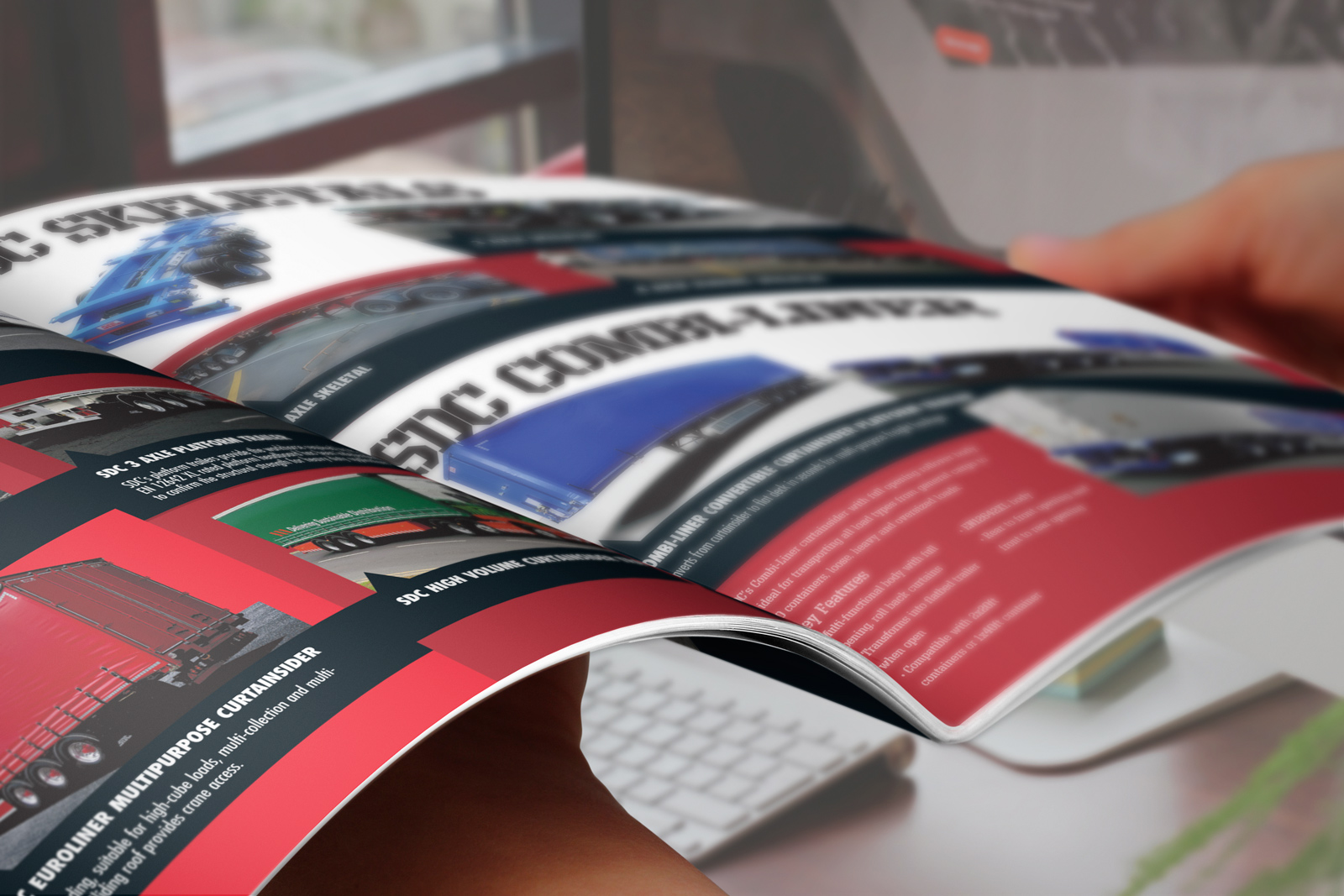 Detail of MTC Equipment 2019 Catalogue SDC freight trailers and Skeletal trailers spread hand-held