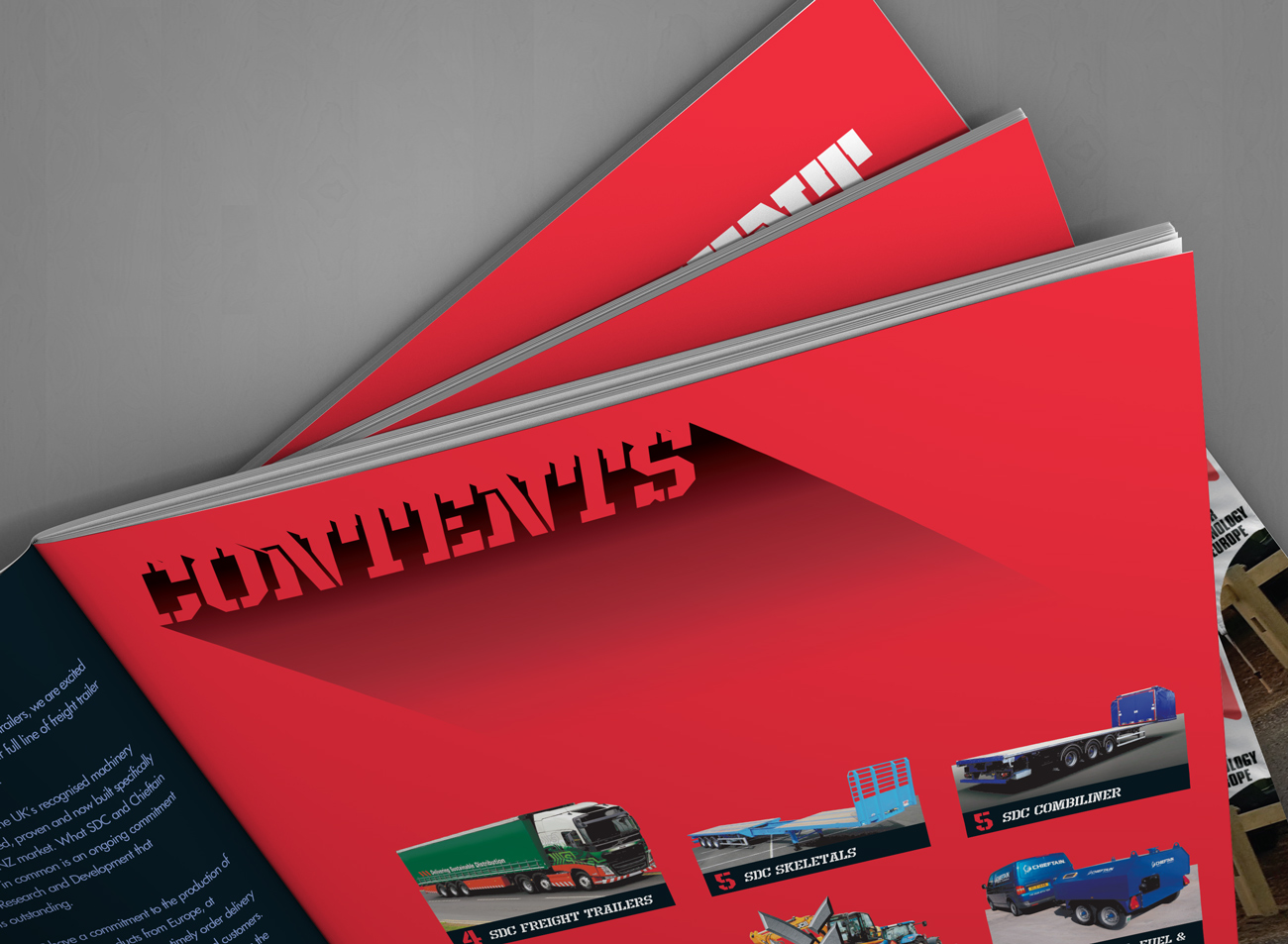 Detail of MTC Equipment 2019 Catalogue front cover contents page.