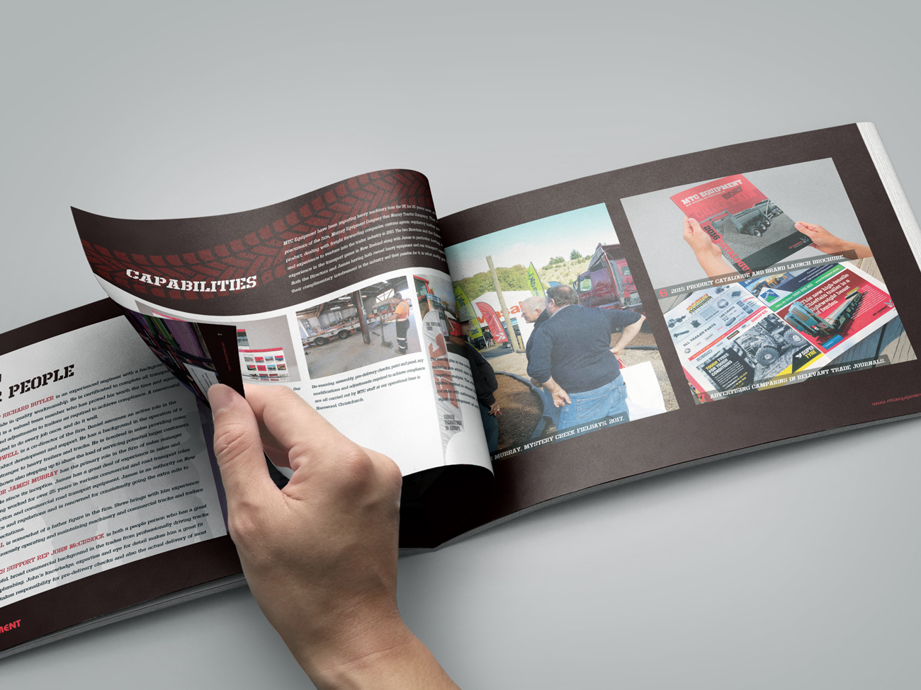 MTC Equipment company profile document Capabilities spread.