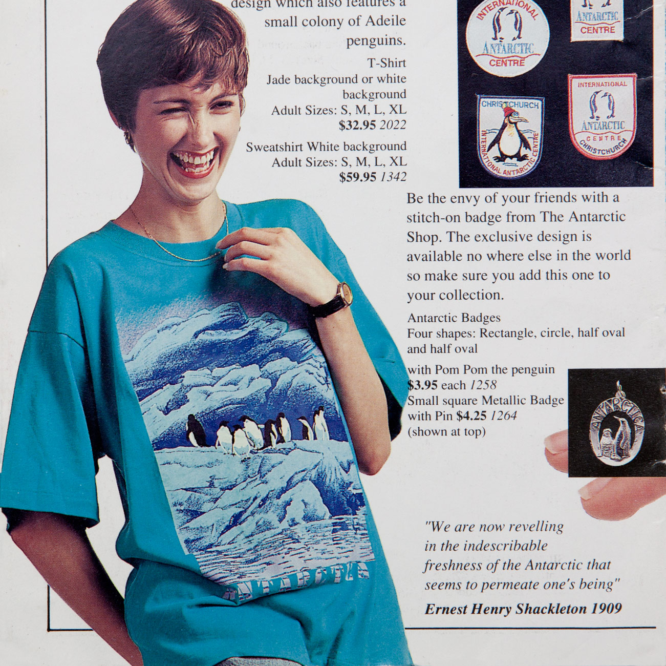 Antarctic Centre “Adelies on ice - Antarctica” design handscreenprinted on a dark shirt