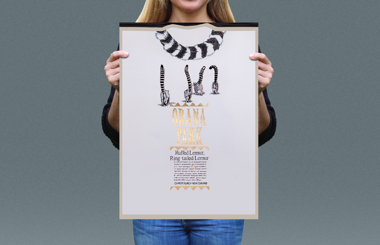 Visual presentation of Ruffed Lemur, Ring-tailed Lemur T-shirt back