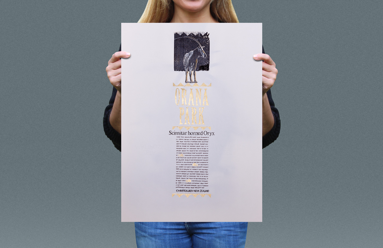 Visual presentation of Scimitar horned Oryx T-shirt back