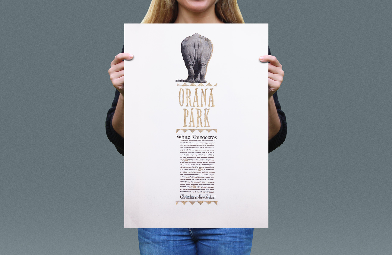 Visual presentation of White Rhinoceros T-shirt back