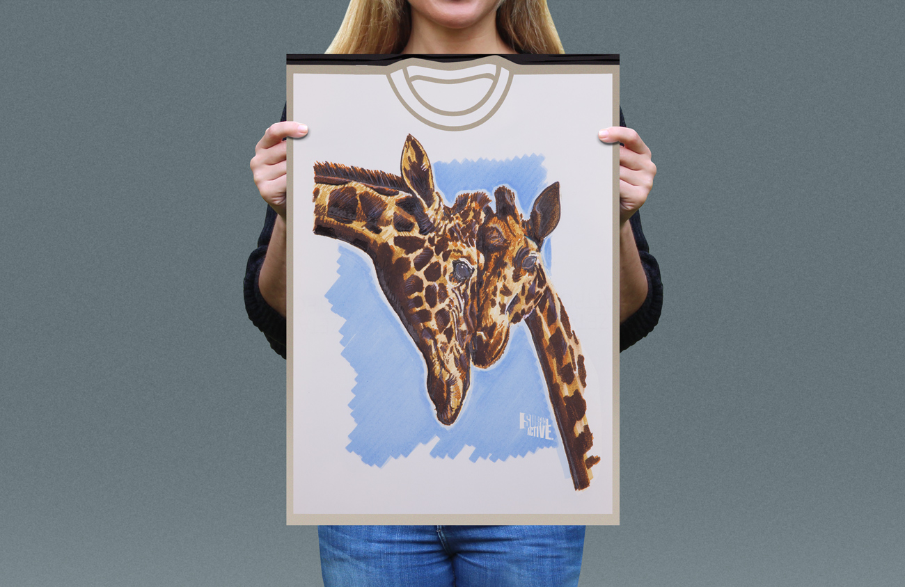 Visual presentation of Rothschild’s Giraffe T-shirt front