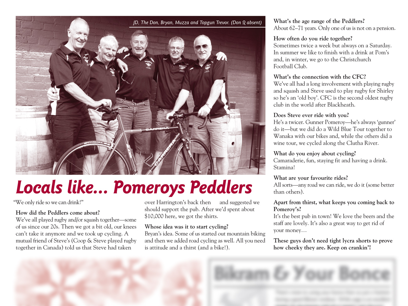 The Pomeroy’s Press. Pom’s “Locals like…” profile article. Pomeroy’s Peddlers.