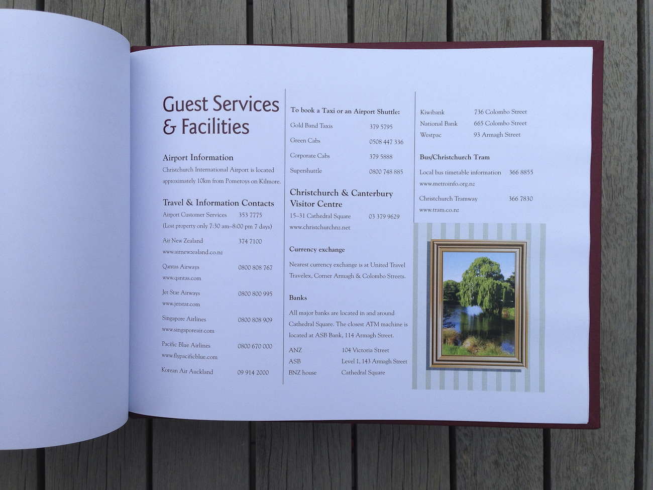 Pomeroy’s boutique accommodation, bed & breakfast guest’s compendium of travel information.