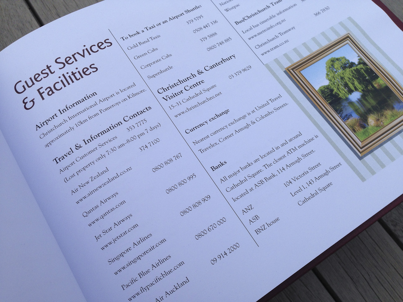 Pomeroy’s boutique accommodation, bed & breakfast guest’s compendium of travel information.