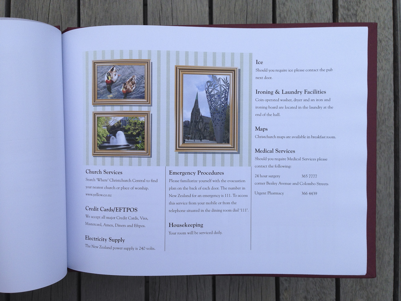 Pomeroy’s boutique accommodation, bed & breakfast guest’s compendium of travel information.