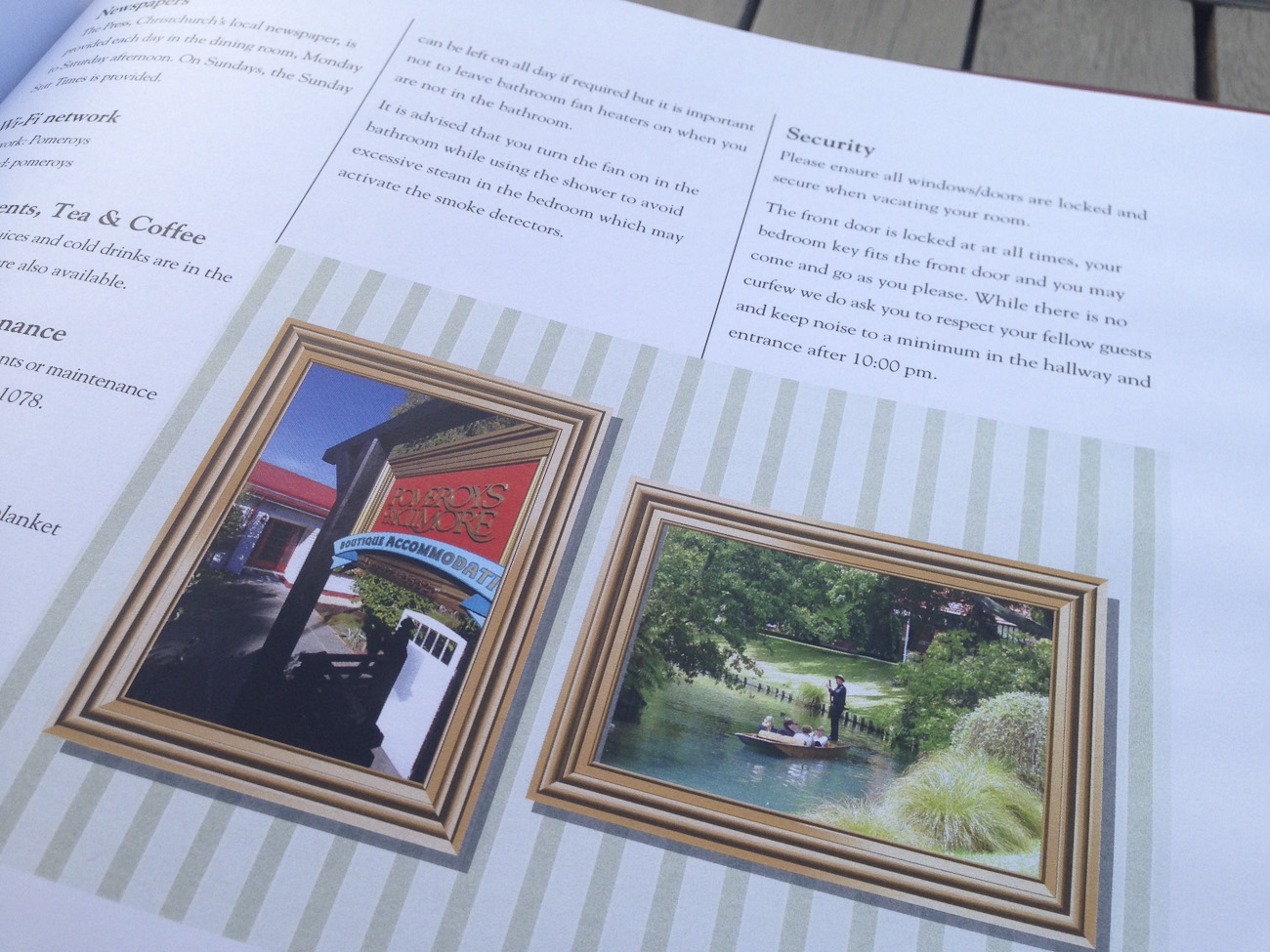 Pomeroy’s boutique accommodation, bed & breakfast guest’s compendium of travel information.