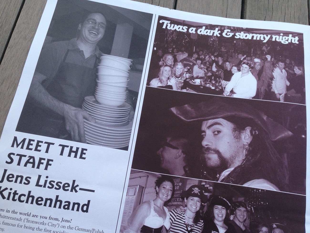 Pomeroy’s Press newsletter, Feature articles about staff and locals, photo galleries of recent pub events.