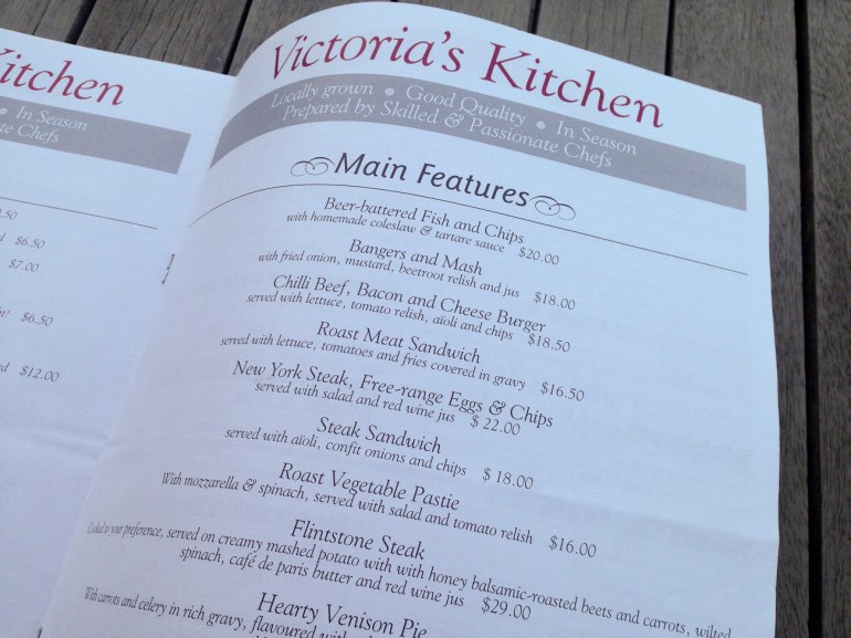 Pomeroy’s Press newsletter, Victoria’s Kitchen seasonal menu.