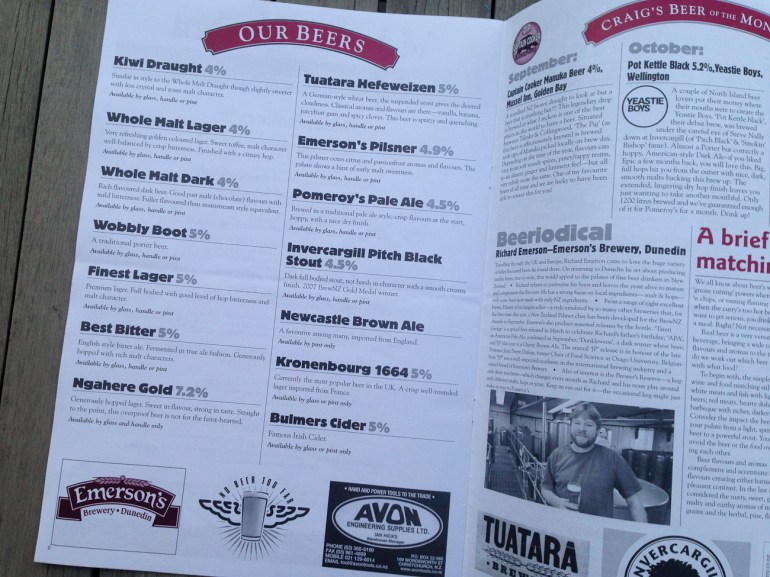 Pomeroy’s Press newsletter, “Our Beers” list of craft beer brews, “Craig’s Beer of the Month” and “Beeriodical” feature about craft breweries, craft beer and craft brewing personalities.