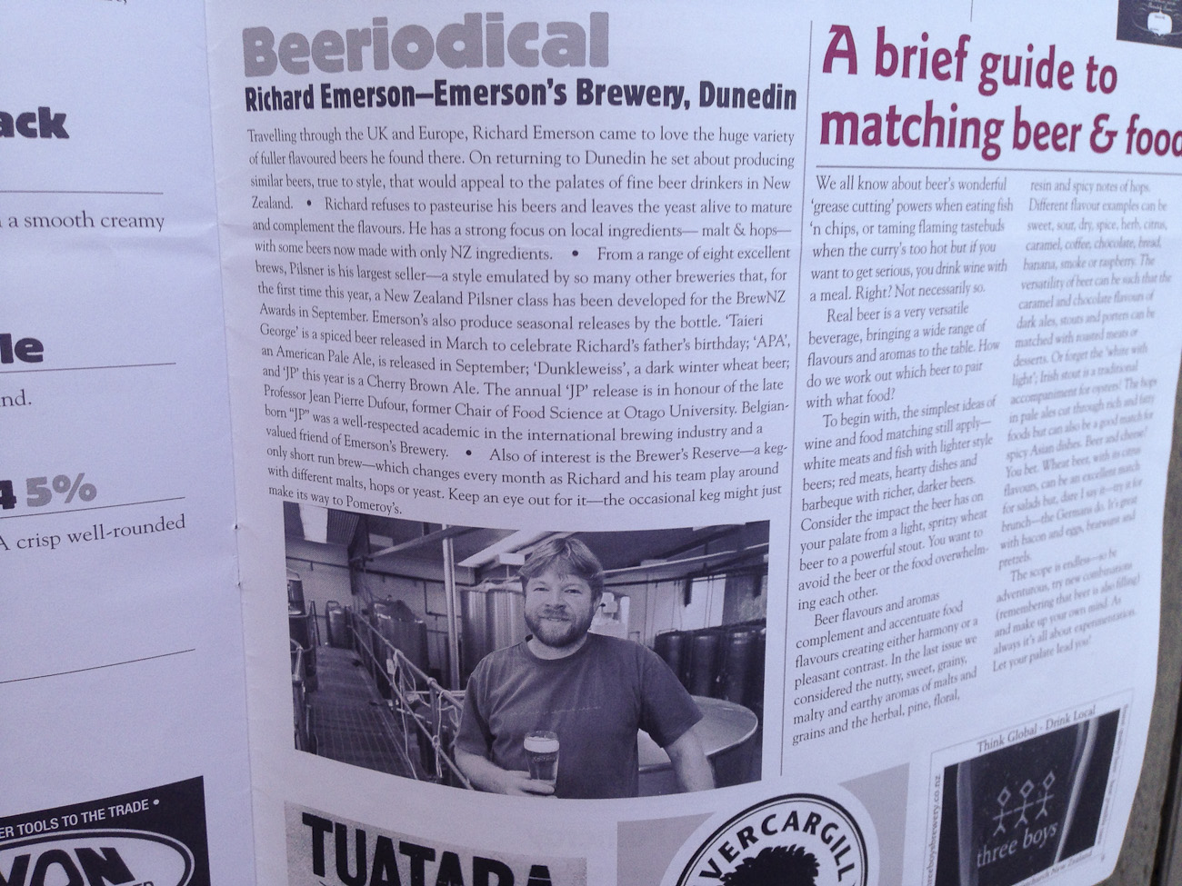 Pomeroy’s Press newsletter “Beeriodical” feature about craft breweries, craft beer and craft brewing personalities.