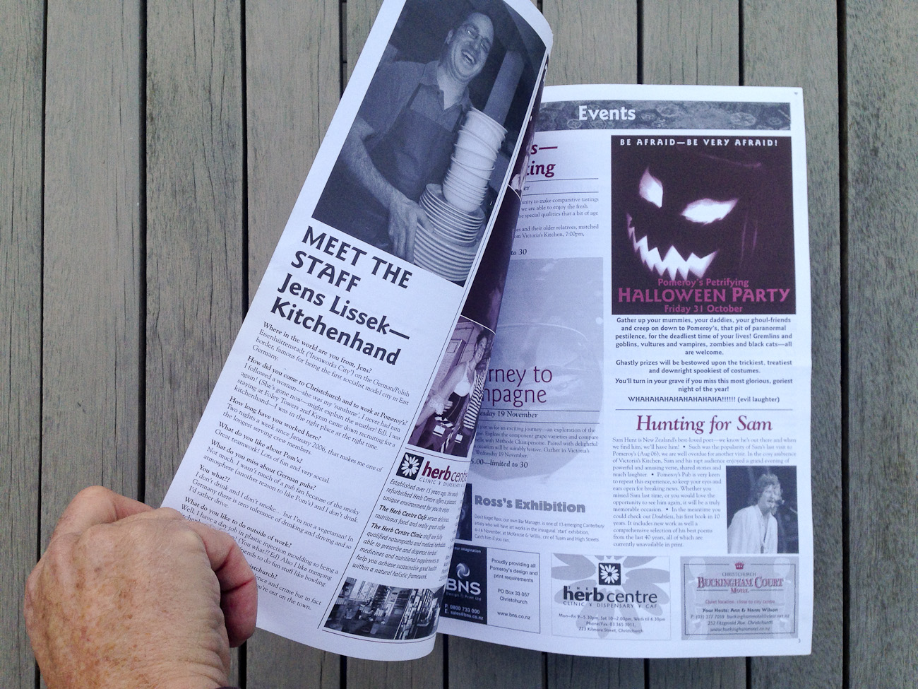 Pomeroy’s Press newsletter, pages two and three, consistent newsletter content template.