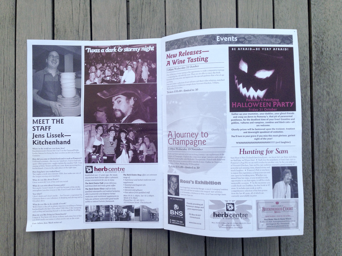 Pomeroy’s Press newsletter, pages two and three, consistent newsletter content template.
