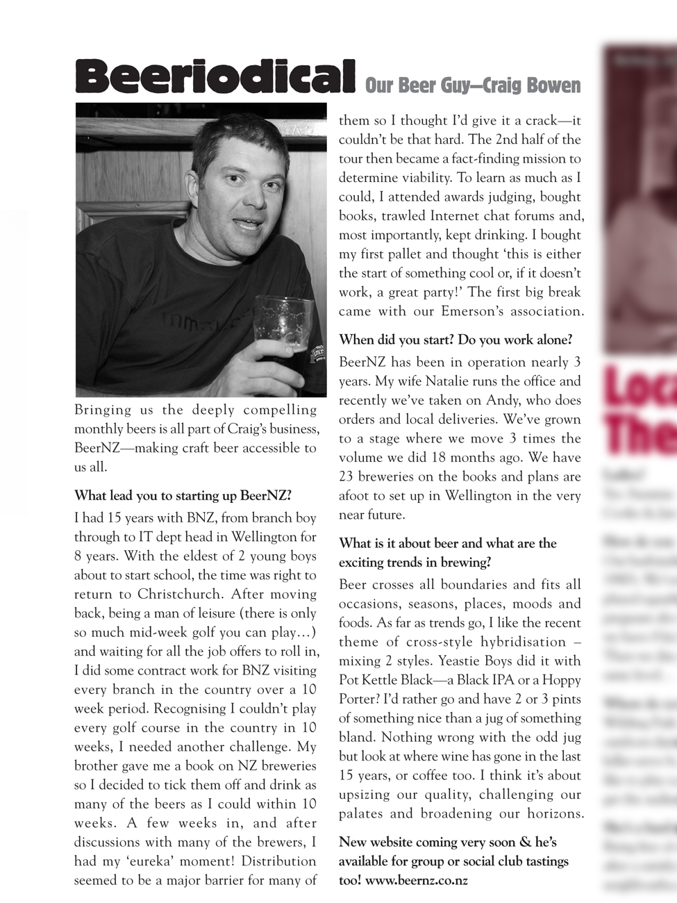 The Pomeroy’s Press. Pom’s staff profile story. Craig Bowen.