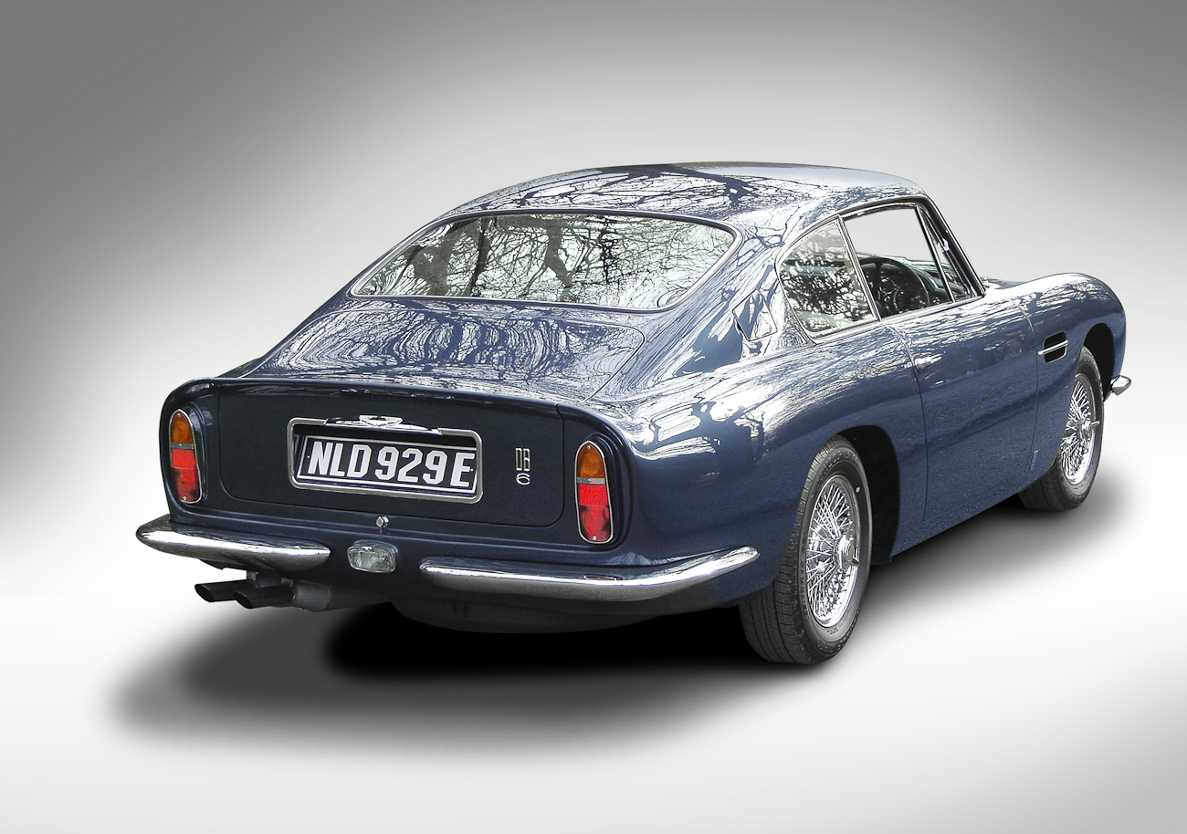 Immaculate Aston Martin DB6 completed auto restoration viewed from the rear