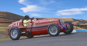 Alfa Romeo Tipo 8C, #32, Thunderhill Raceway Park, California. Peter Giddens at the wheel.