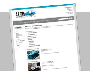 Auto Restorations website award winners page before. Click to view full size Auto Restorations website before. Awards header page, preview image.