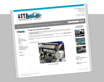 Auto Restorations website before. Click to view full size Auto Restorations website before. Home page, preview image.