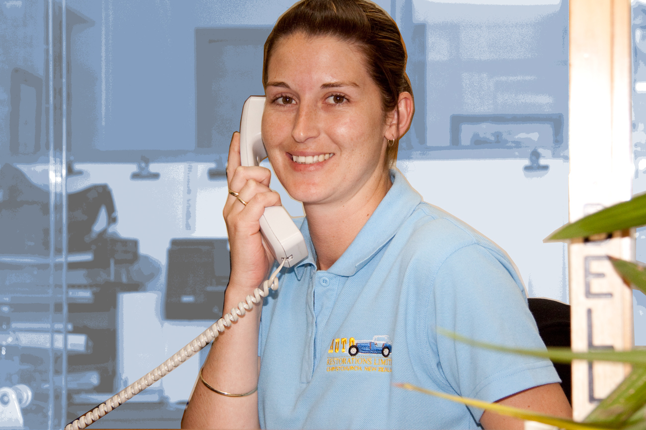 Jamie, office manager, receptionist and P.A. at Auto Restorations.