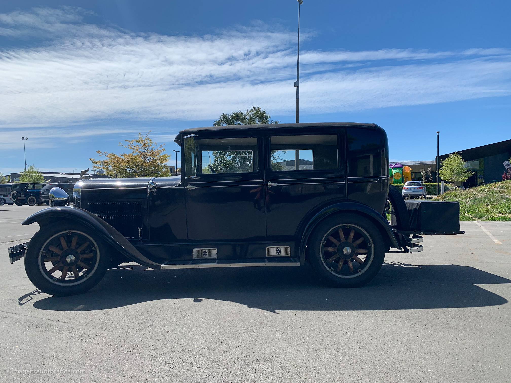 Left hand side profile view of a restored 1928 Essex Super Six