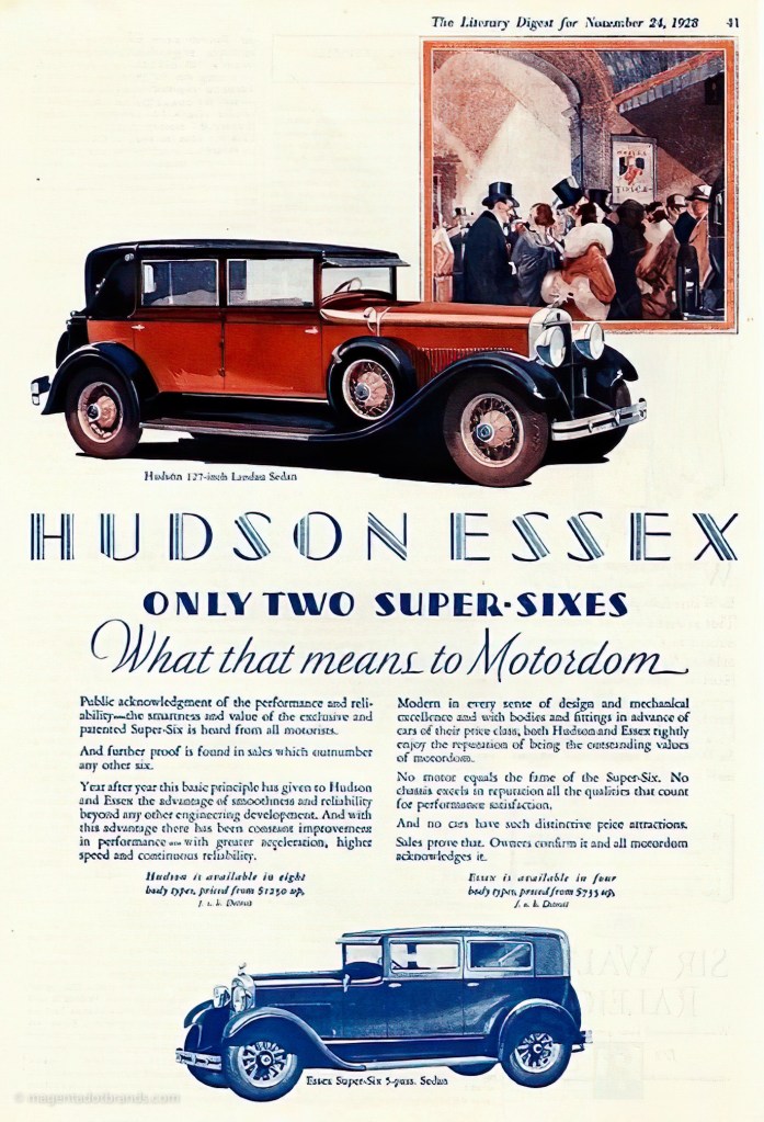 Essex Super-Six colour magazine advertisement from 1928.